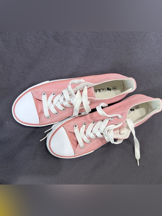Soleao Shoes - Soleao Pink Low Top Canvas Lace Up Sneakers